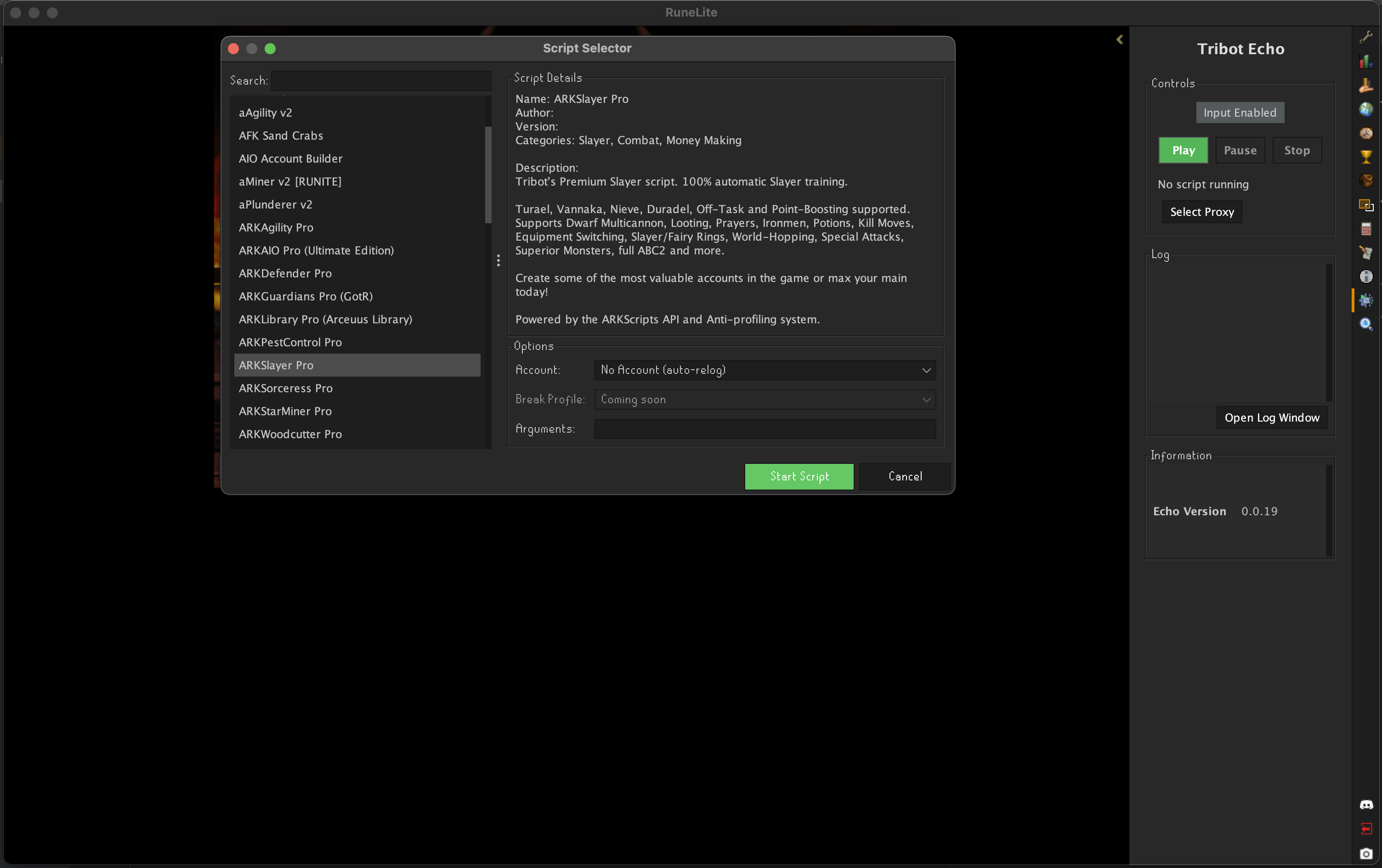 Tribot Echo running inside RuneLite